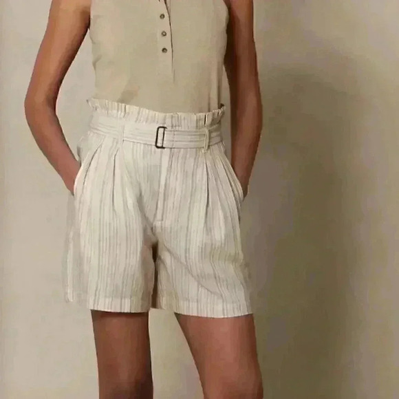 LINEN-BLEND PAPERBAG SHORT - Picture 7 of 7